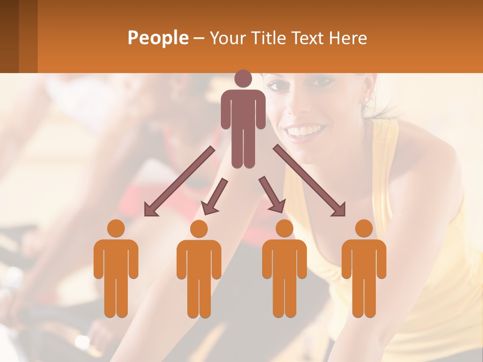 A Group Of People Riding Bikes In A Gym PowerPoint Template