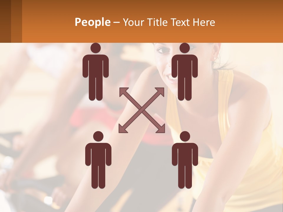 A Group Of People Riding Bikes In A Gym PowerPoint Template