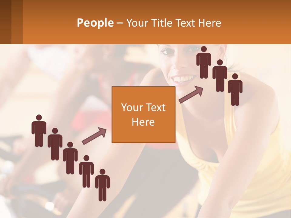 A Group Of People Riding Bikes In A Gym PowerPoint Template