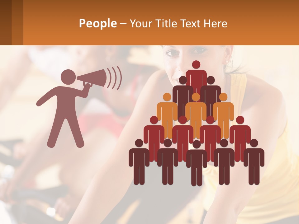 A Group Of People Riding Bikes In A Gym PowerPoint Template