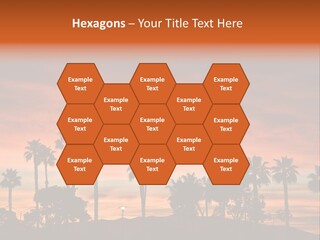 A Sunset With Palm Trees In The Foreground PowerPoint Template