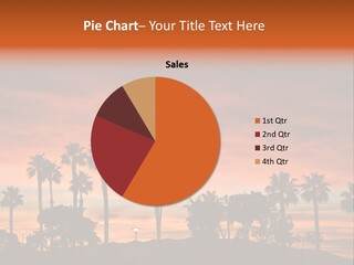 A Sunset With Palm Trees In The Foreground PowerPoint Template