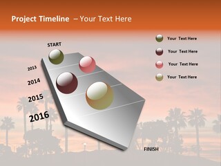 A Sunset With Palm Trees In The Foreground PowerPoint Template