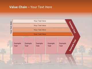 A Sunset With Palm Trees In The Foreground PowerPoint Template