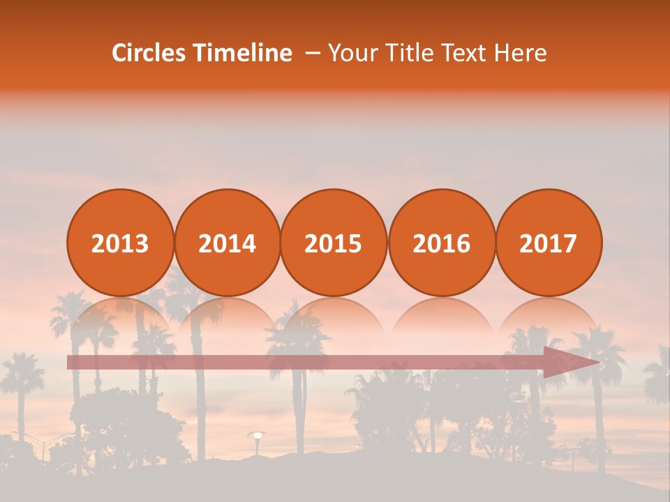 A Sunset With Palm Trees In The Foreground PowerPoint Template