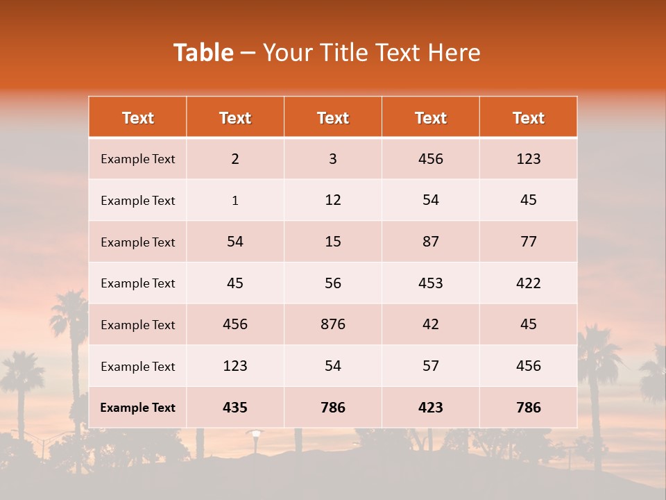 A Sunset With Palm Trees In The Foreground PowerPoint Template
