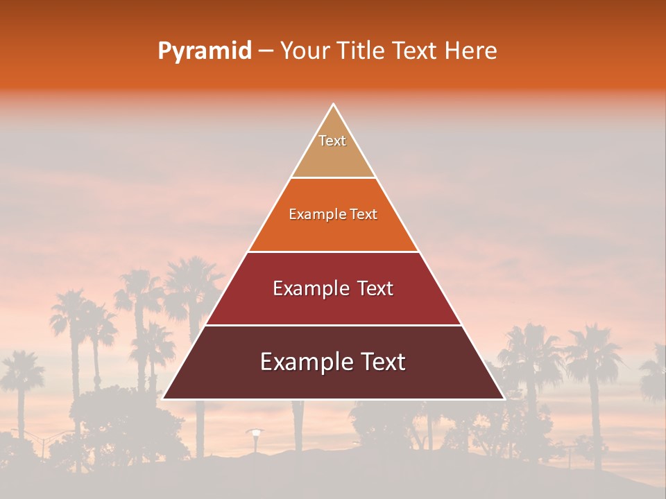 A Sunset With Palm Trees In The Foreground PowerPoint Template