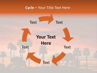 A Sunset With Palm Trees In The Foreground PowerPoint Template