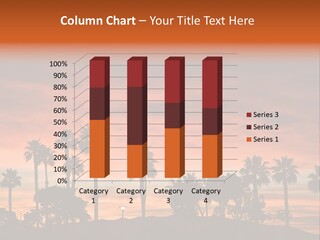 A Sunset With Palm Trees In The Foreground PowerPoint Template