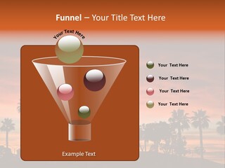 A Sunset With Palm Trees In The Foreground PowerPoint Template