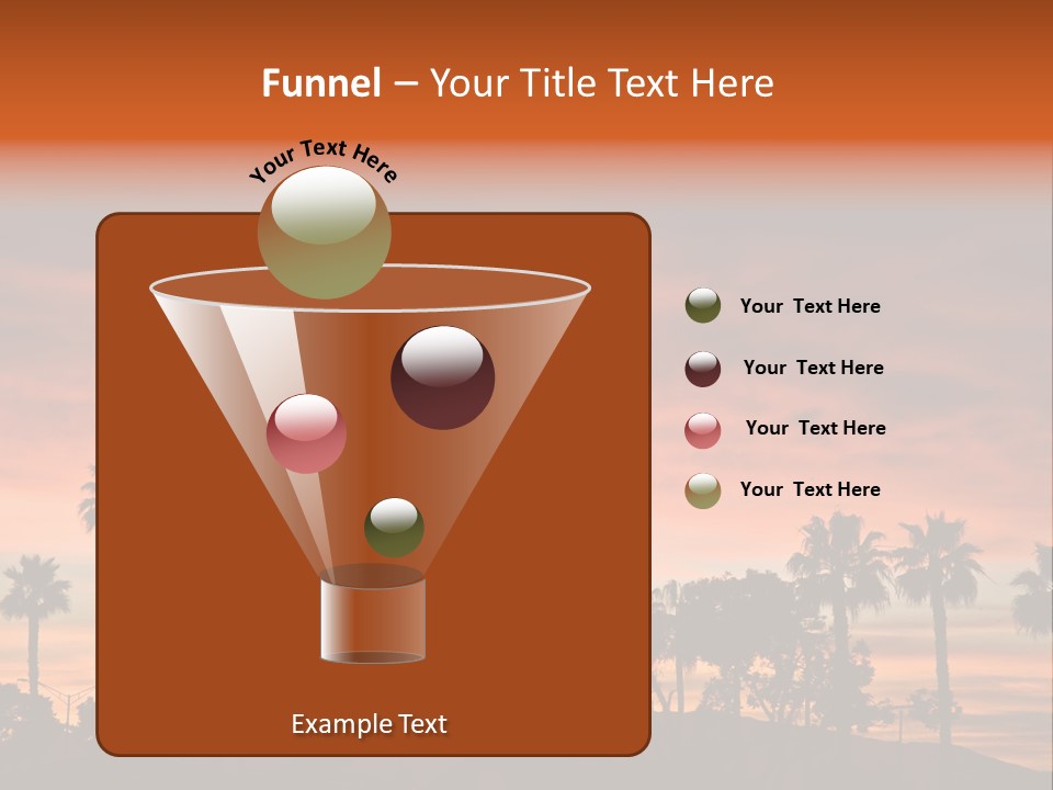 A Sunset With Palm Trees In The Foreground PowerPoint Template