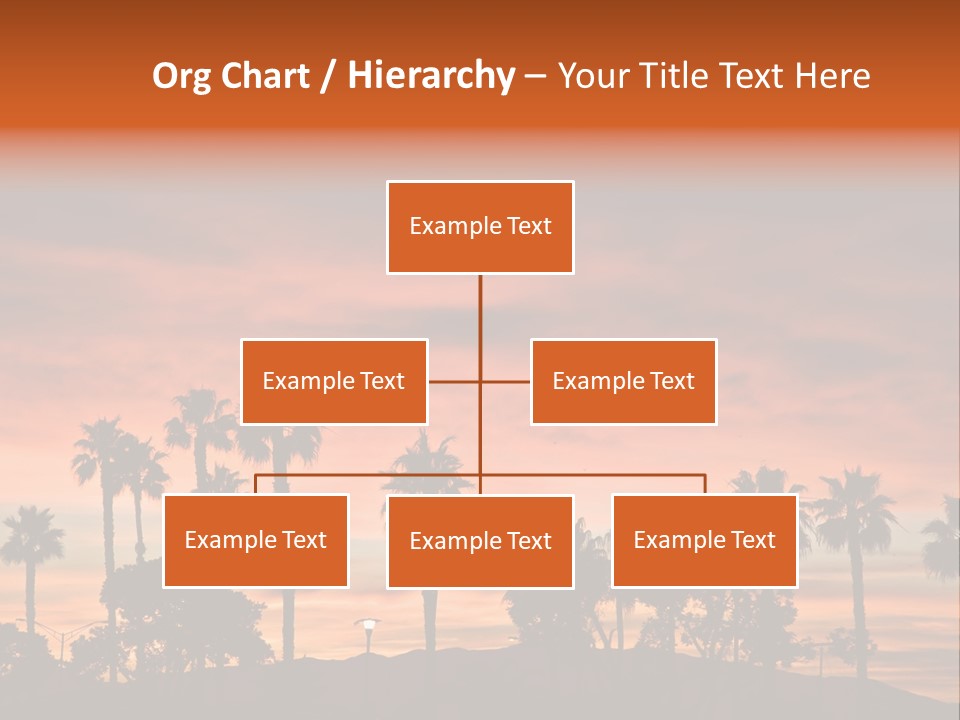 A Sunset With Palm Trees In The Foreground PowerPoint Template
