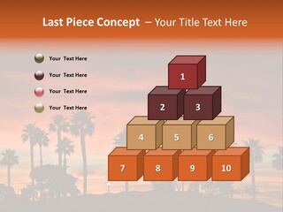 A Sunset With Palm Trees In The Foreground PowerPoint Template
