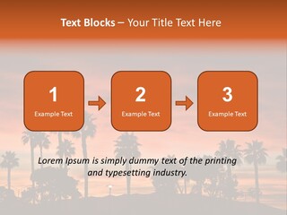 A Sunset With Palm Trees In The Foreground PowerPoint Template