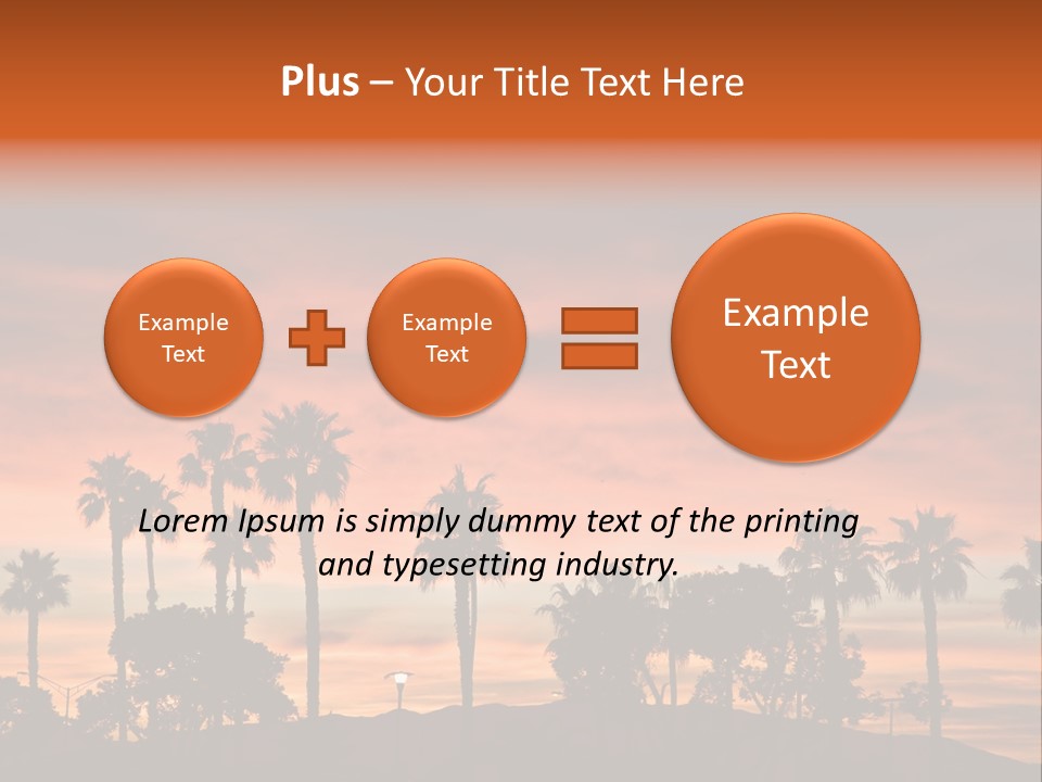 A Sunset With Palm Trees In The Foreground PowerPoint Template