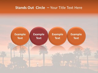 A Sunset With Palm Trees In The Foreground PowerPoint Template
