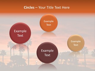A Sunset With Palm Trees In The Foreground PowerPoint Template