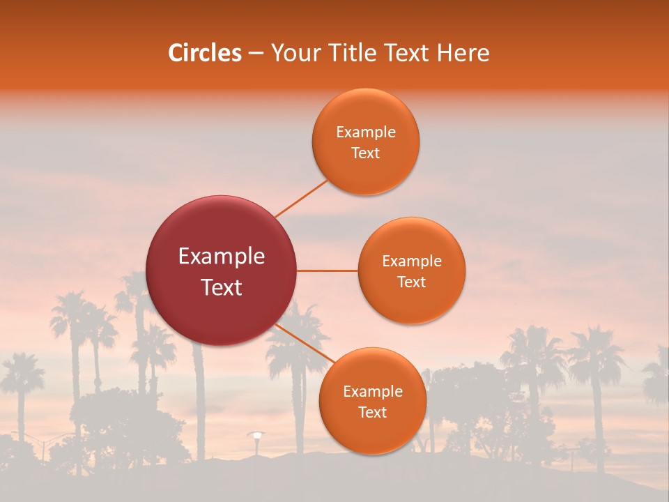 A Sunset With Palm Trees In The Foreground PowerPoint Template