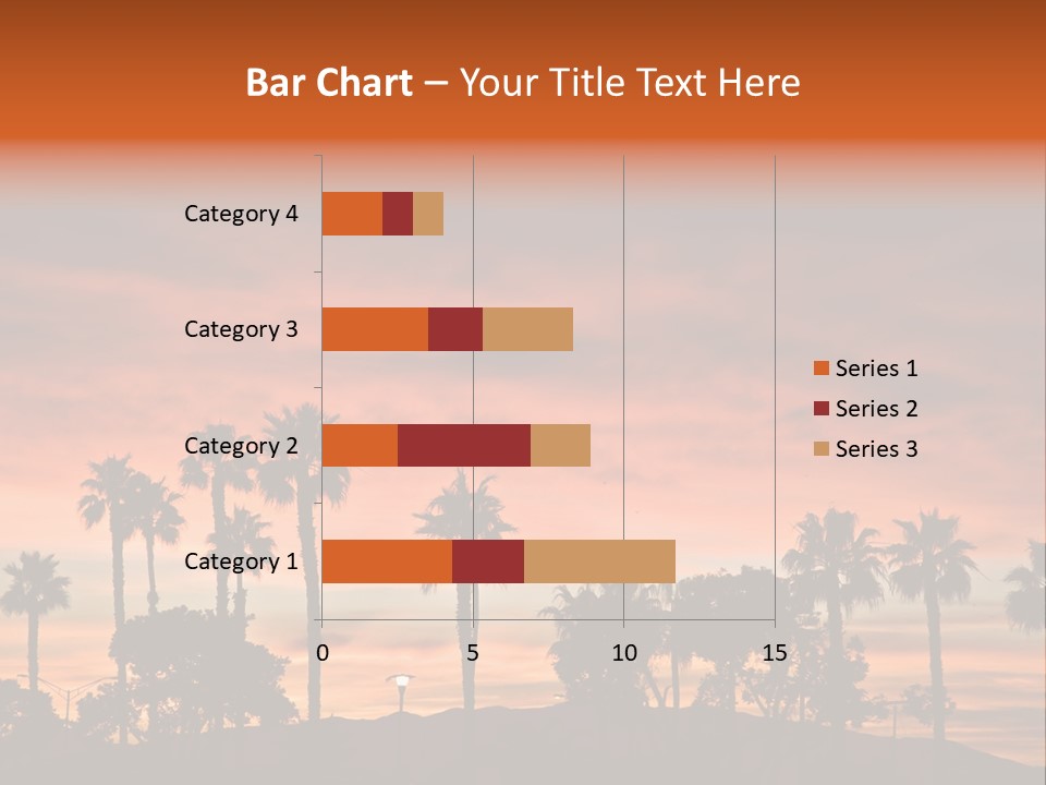 A Sunset With Palm Trees In The Foreground PowerPoint Template