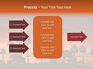 A Sunset With Palm Trees In The Foreground PowerPoint Template