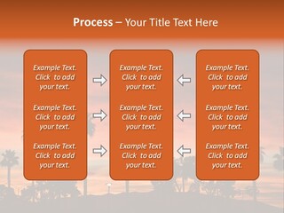 A Sunset With Palm Trees In The Foreground PowerPoint Template