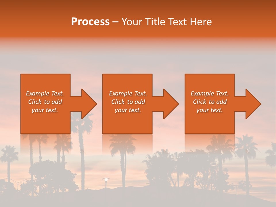 A Sunset With Palm Trees In The Foreground PowerPoint Template
