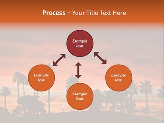 A Sunset With Palm Trees In The Foreground PowerPoint Template