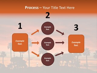 A Sunset With Palm Trees In The Foreground PowerPoint Template