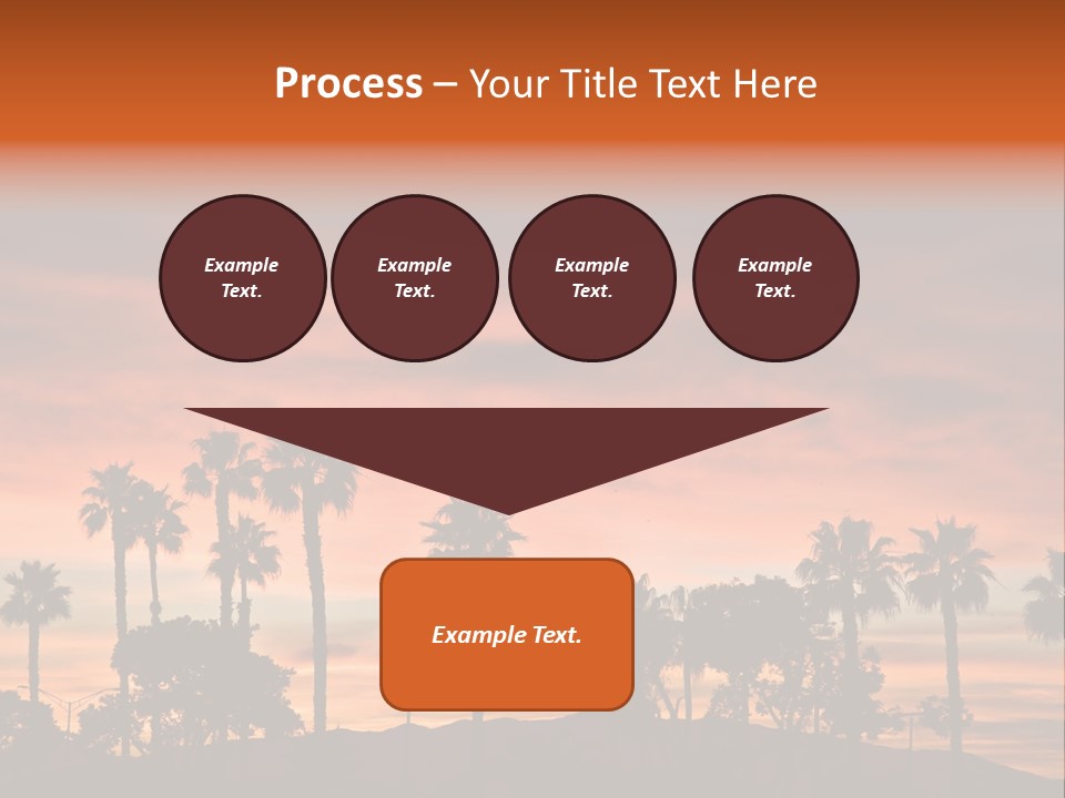A Sunset With Palm Trees In The Foreground PowerPoint Template