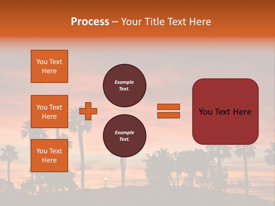 A Sunset With Palm Trees In The Foreground PowerPoint Template