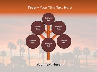 A Sunset With Palm Trees In The Foreground PowerPoint Template