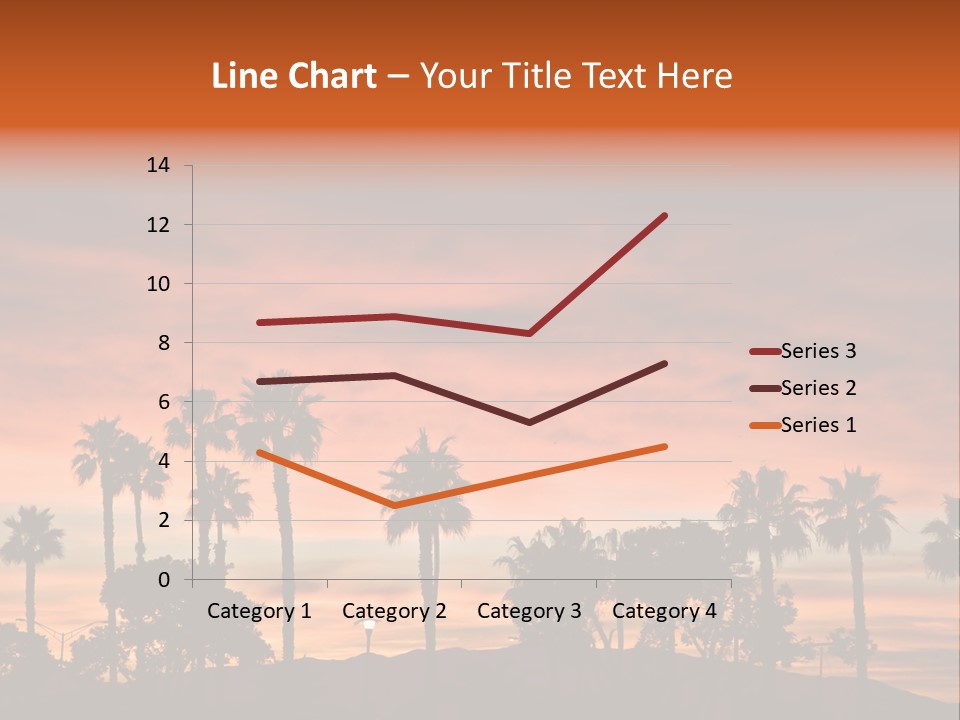 A Sunset With Palm Trees In The Foreground PowerPoint Template
