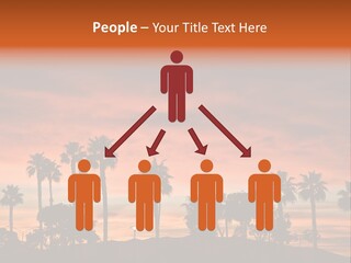 A Sunset With Palm Trees In The Foreground PowerPoint Template