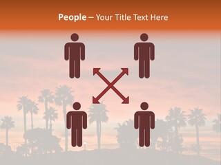 A Sunset With Palm Trees In The Foreground PowerPoint Template