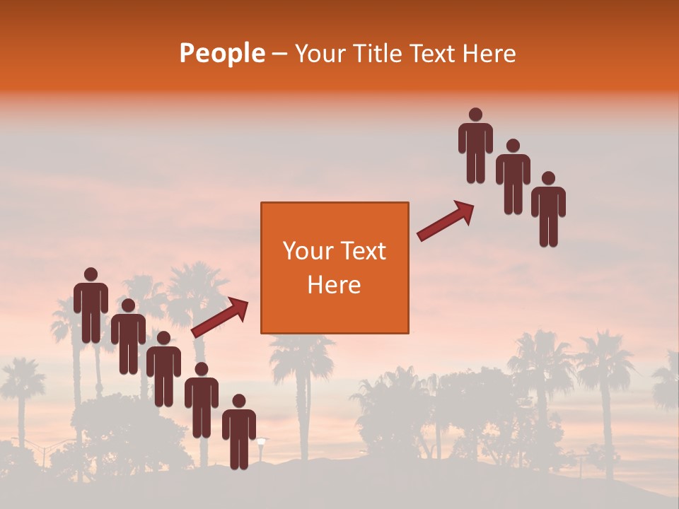 A Sunset With Palm Trees In The Foreground PowerPoint Template