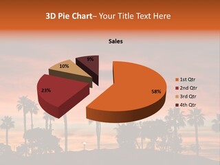 A Sunset With Palm Trees In The Foreground PowerPoint Template
