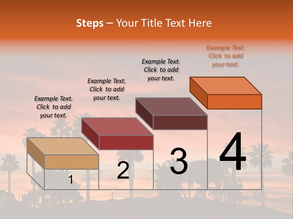 A Sunset With Palm Trees In The Foreground PowerPoint Template