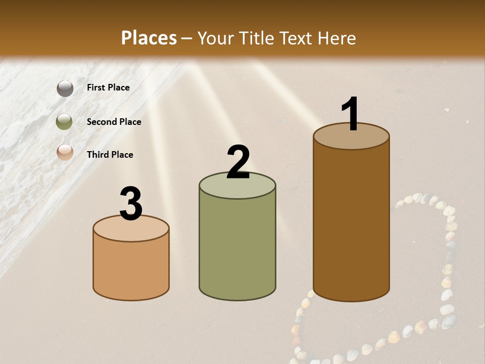 A Heart Drawn In The Sand On A Beach PowerPoint Template