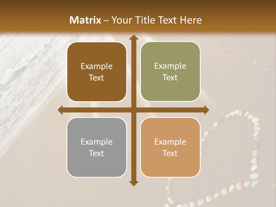 A Heart Drawn In The Sand On A Beach PowerPoint Template