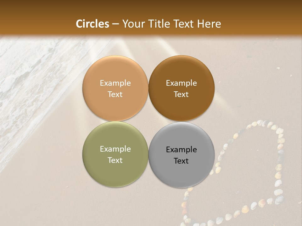 A Heart Drawn In The Sand On A Beach PowerPoint Template