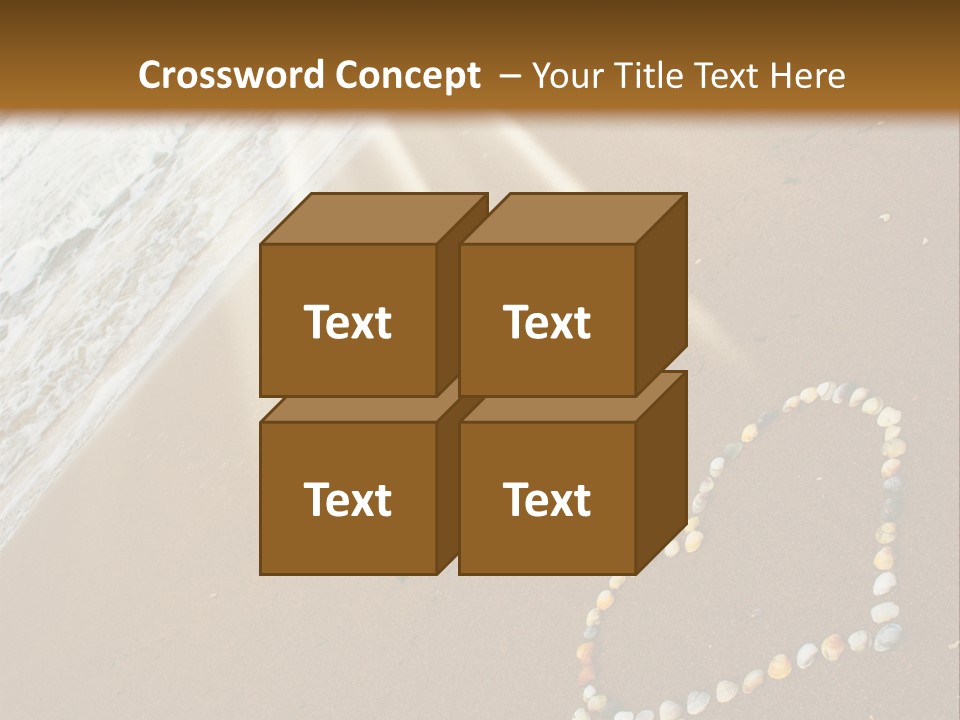 A Heart Drawn In The Sand On A Beach PowerPoint Template