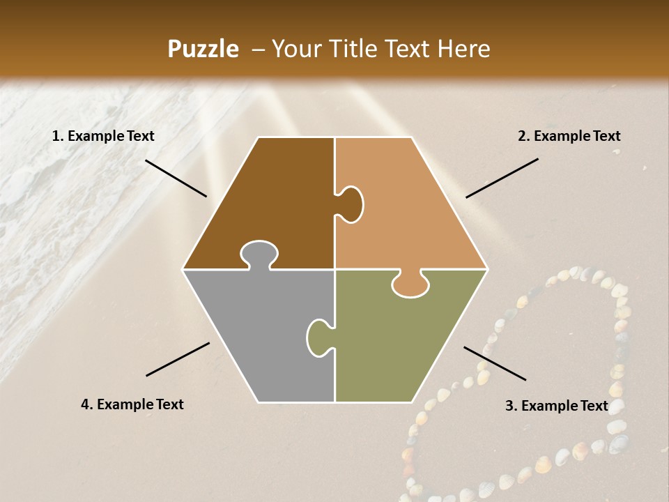 A Heart Drawn In The Sand On A Beach PowerPoint Template