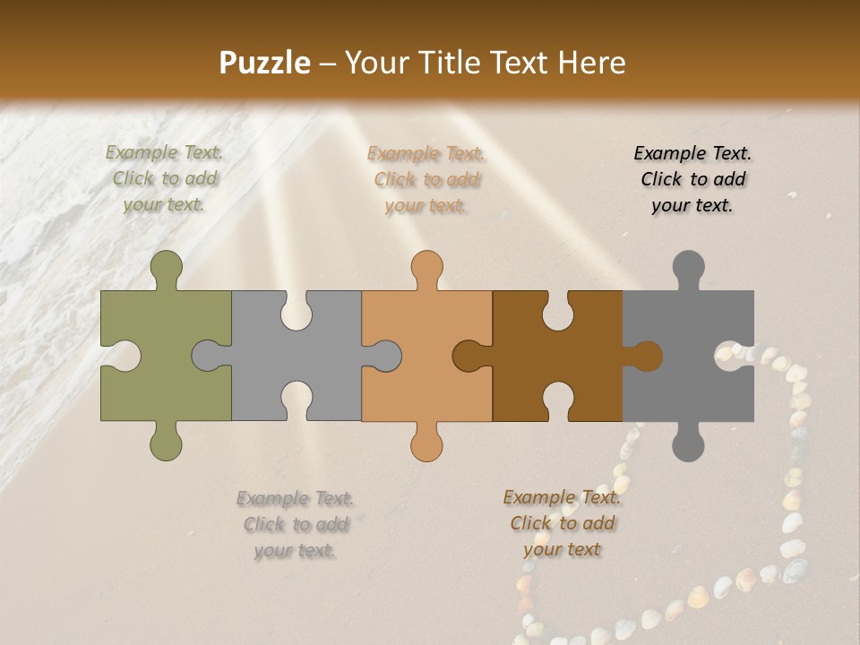 A Heart Drawn In The Sand On A Beach PowerPoint Template