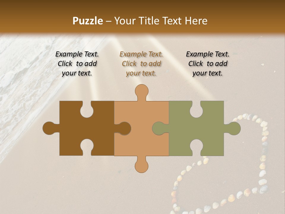 A Heart Drawn In The Sand On A Beach PowerPoint Template