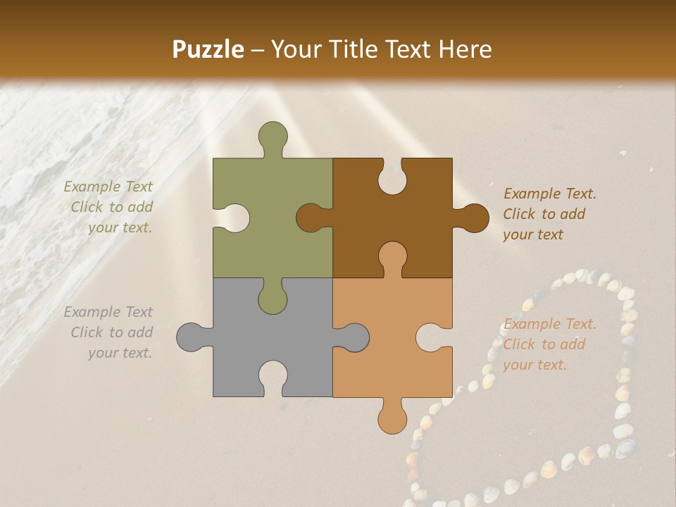 A Heart Drawn In The Sand On A Beach PowerPoint Template