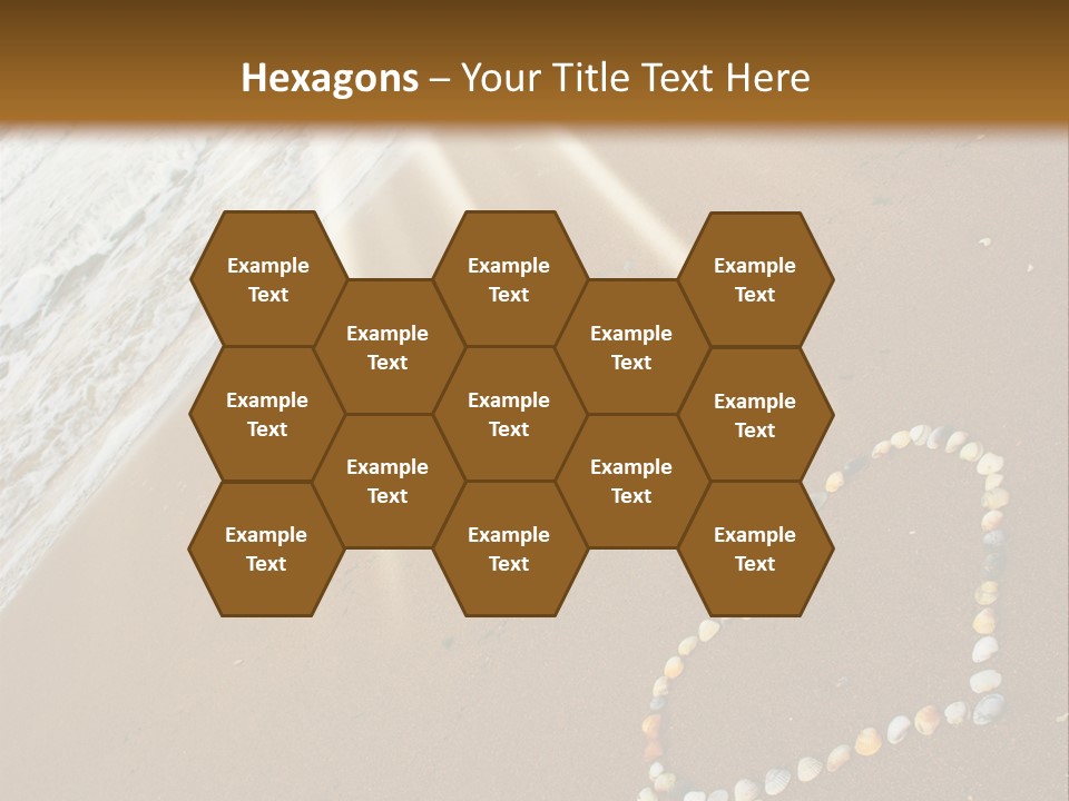 A Heart Drawn In The Sand On A Beach PowerPoint Template