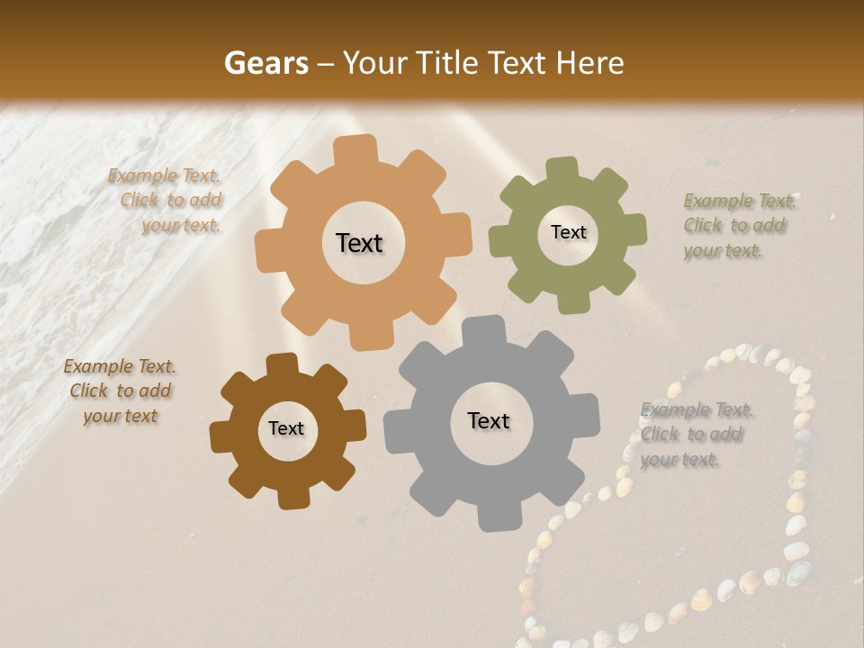 A Heart Drawn In The Sand On A Beach PowerPoint Template