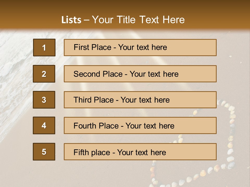 A Heart Drawn In The Sand On A Beach PowerPoint Template
