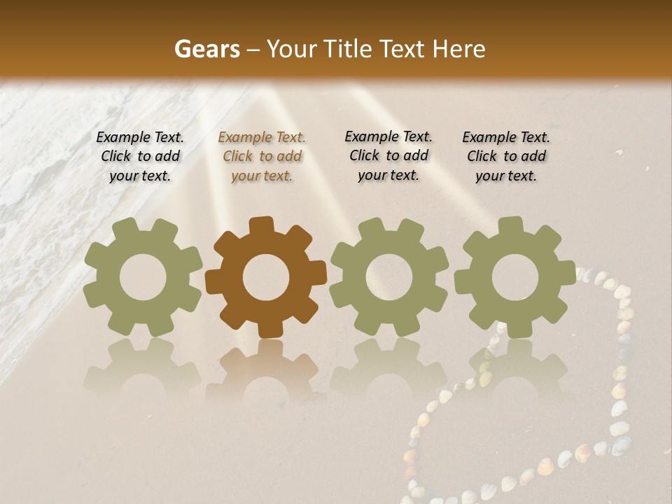 A Heart Drawn In The Sand On A Beach PowerPoint Template