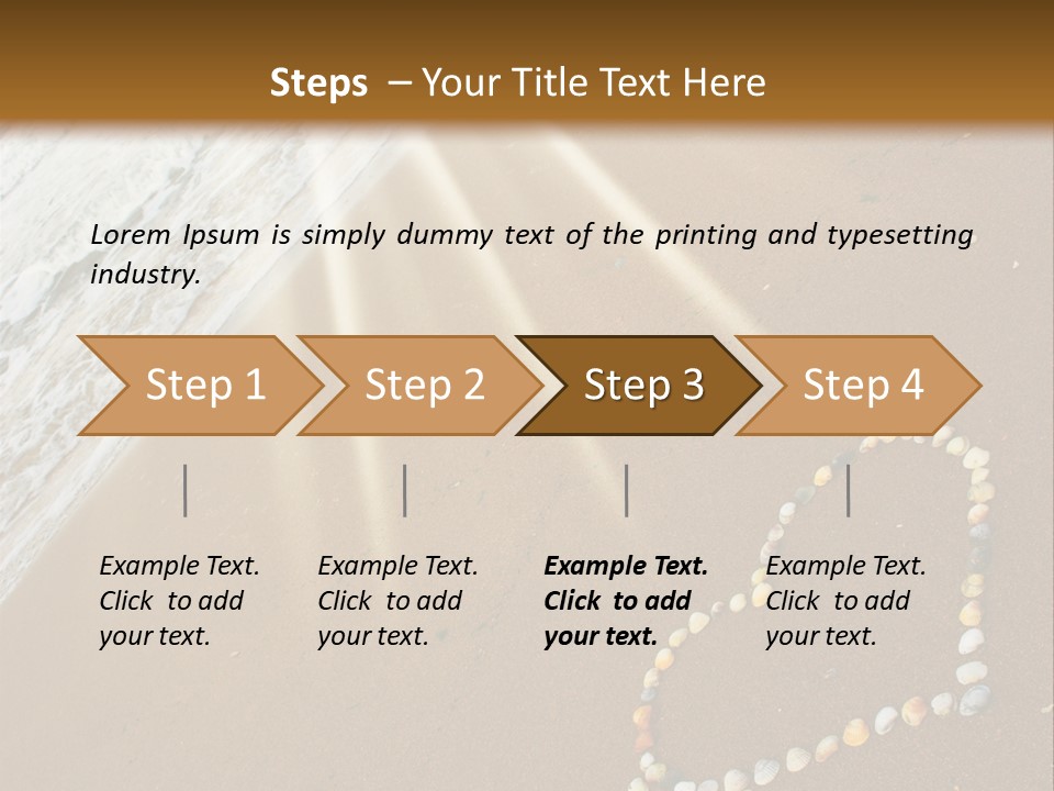 A Heart Drawn In The Sand On A Beach PowerPoint Template